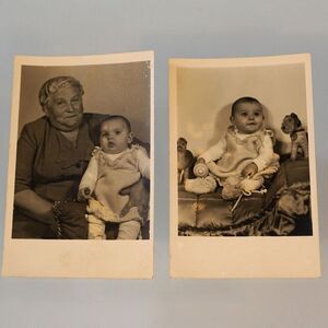 Grandma With Grandchild 2 Vintage Real Black And White Photos Koln Germany